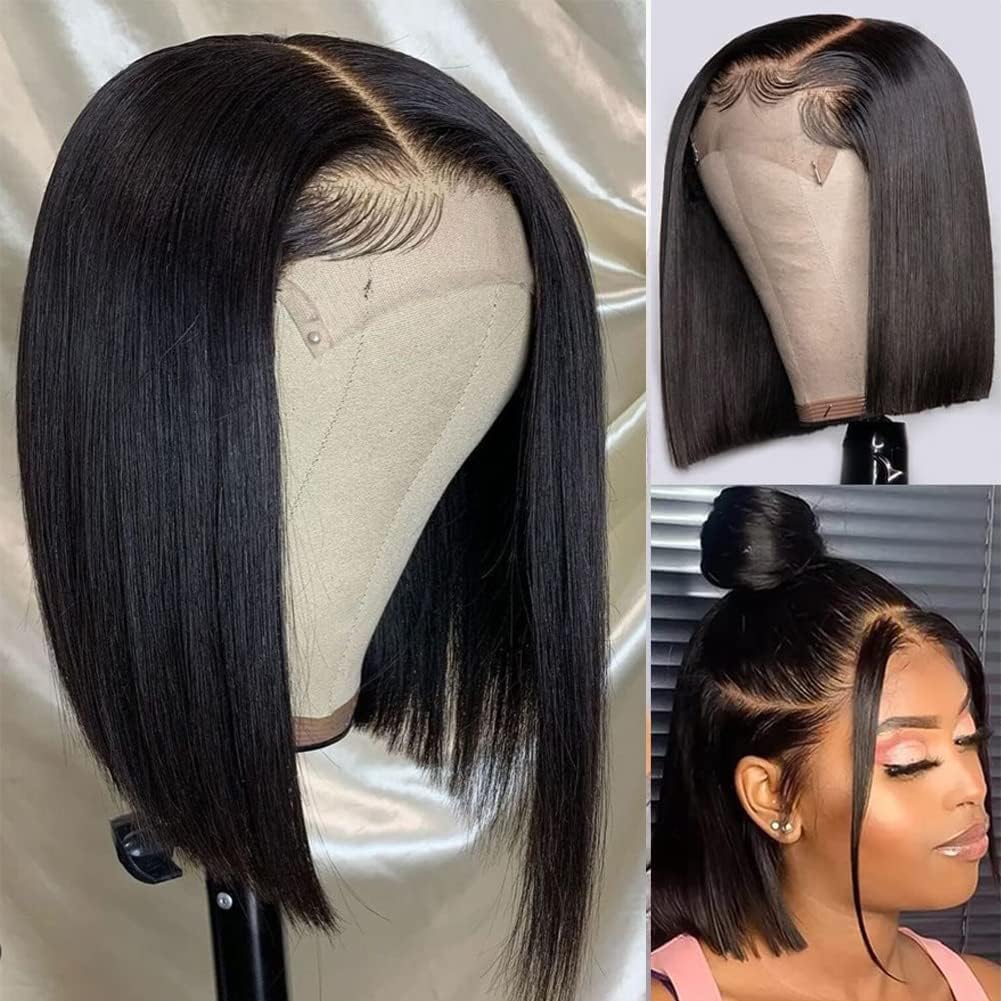 4x4 Lace Front Bob Wig - Black