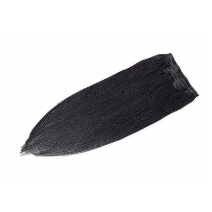 Set of 7 Clip-in Hair Extensions - Straight Black